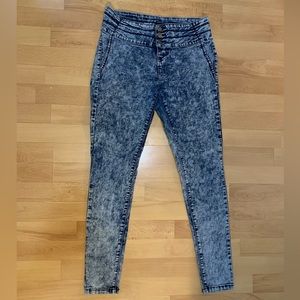 Acid Wash Skinny Fit Low Rise Jeans